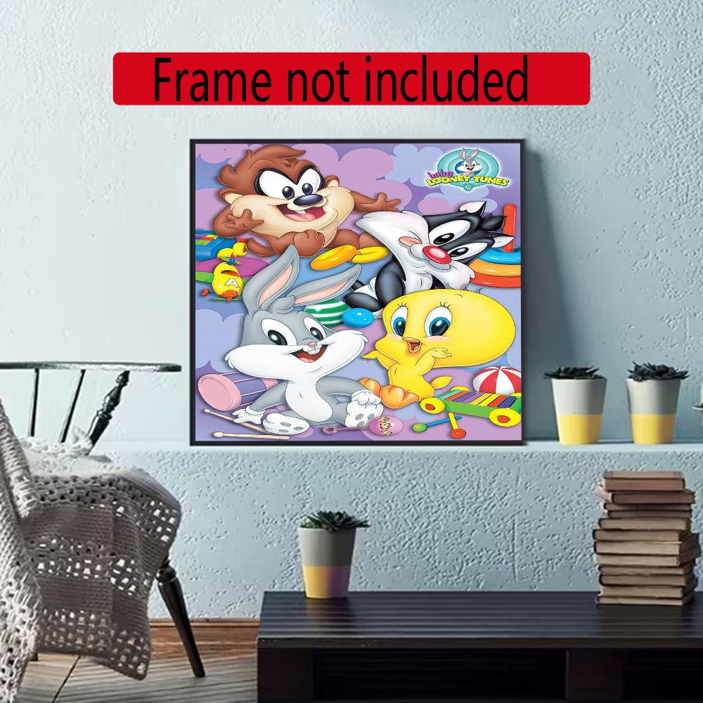 Looney Tunes 5D Diy Diamond Painting Round Diamond Mosaic Suitable For Beginners Diamond Painting Rhinestones Gift Frameless