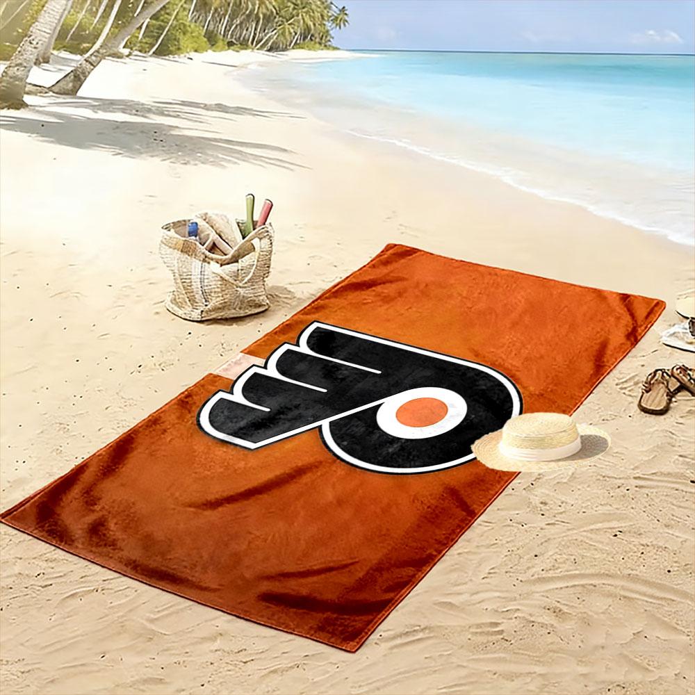 "Orange and Black Flyers Logo Design" Patterned Beach Towel Quick Dry Perfect for Travel Outdoor Sports Jogging the Beach and Swimming
