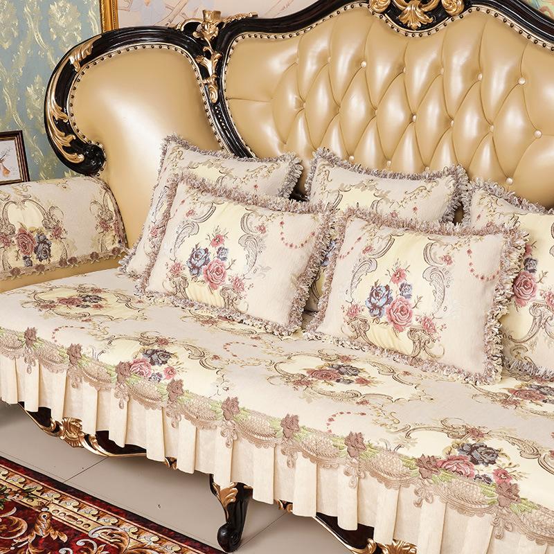 European Sofa Cushion, New High-End Luxury Non-Slip Seat Cushion, Universal In All Seasons, American Leather Sofa Cover, Advanced Sense