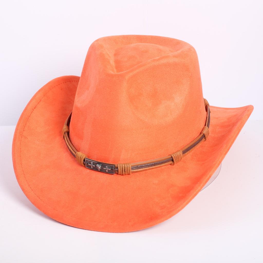 Popolare cappello western da cowboy in camoscio classico europeo e americano moda uomo e donna cappello da cowboy a forma di cuore di pesca stile LO