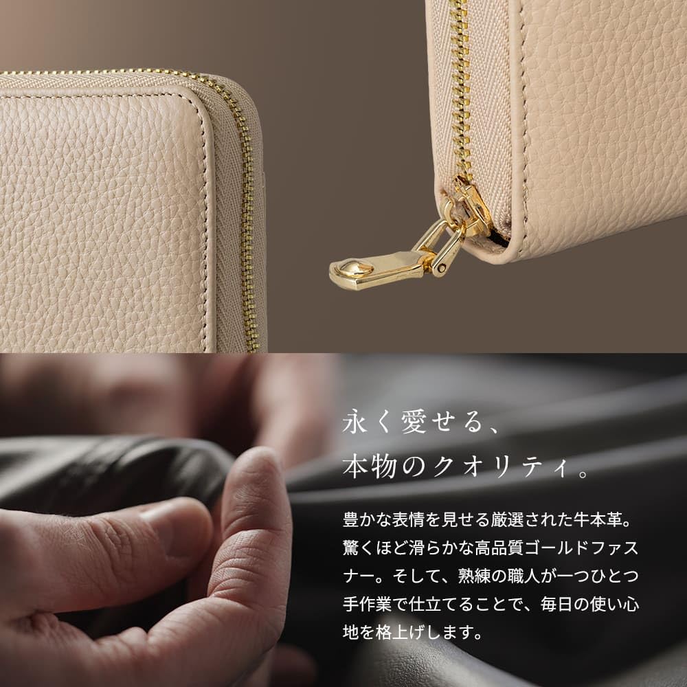 Liisha &Prayer Long Wallet [Includes Money Luck Amulet] [Automatic Coin and Receipt Sorting] Men's and Women's Genuine Leather Large Capacity