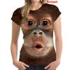 2025 Ny Mote Casual Dame 3D Gorilla Morsom Ape T-skjorte 3D-trykk Sommer Kul Kortarmet Skjorte
