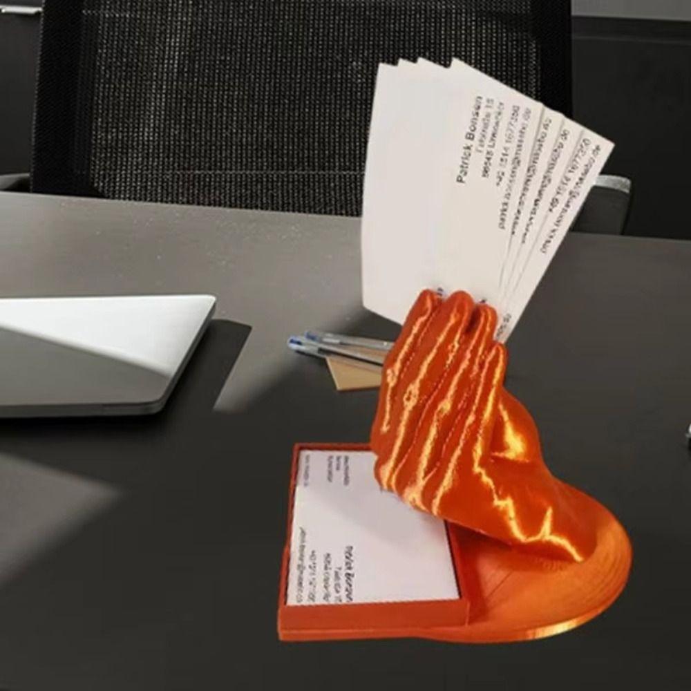 Creative Design Hand Shaped Card Holder Palm Style Modern Art Desktop Card Stand Artistic Style Minimalist Design