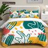 Green Cactus Potted Duvet Cover Set King Size Polyester Comforter Cover Cartoon Green Plant Cute Kawaii For Kid Boy Bedding Set