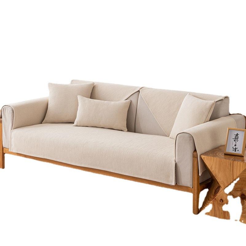 Japanese Linen Woven Sofa Cushion Modern Cotton Linen Cover Non Slip Seat Cushion Universal Four Seasons
