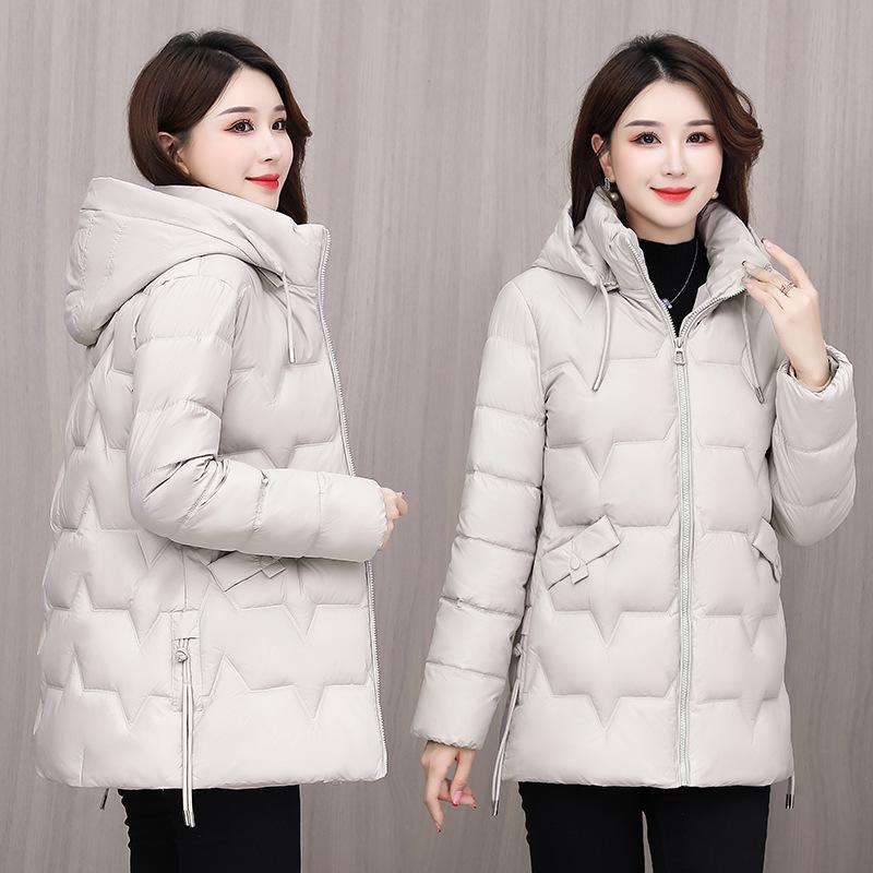 Down cotton jacket padded jacket women's mid-length Korean version slim slimming winter jacket padded jacket new in 2025