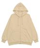 WEGO Big Zip Loose Plus Size Long for High School and Perfect for and Fall and Winter F Type Beige Women's Hoodie, Fit, Sweatshirt, Sleeve, Students,