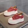 Fashion 9cm Genuine Leather Platform Sneakers Wedge Shoes for Women Breathable Sneakers Autumn Casual Shoes Hidden Heel Zapatillas Mujer