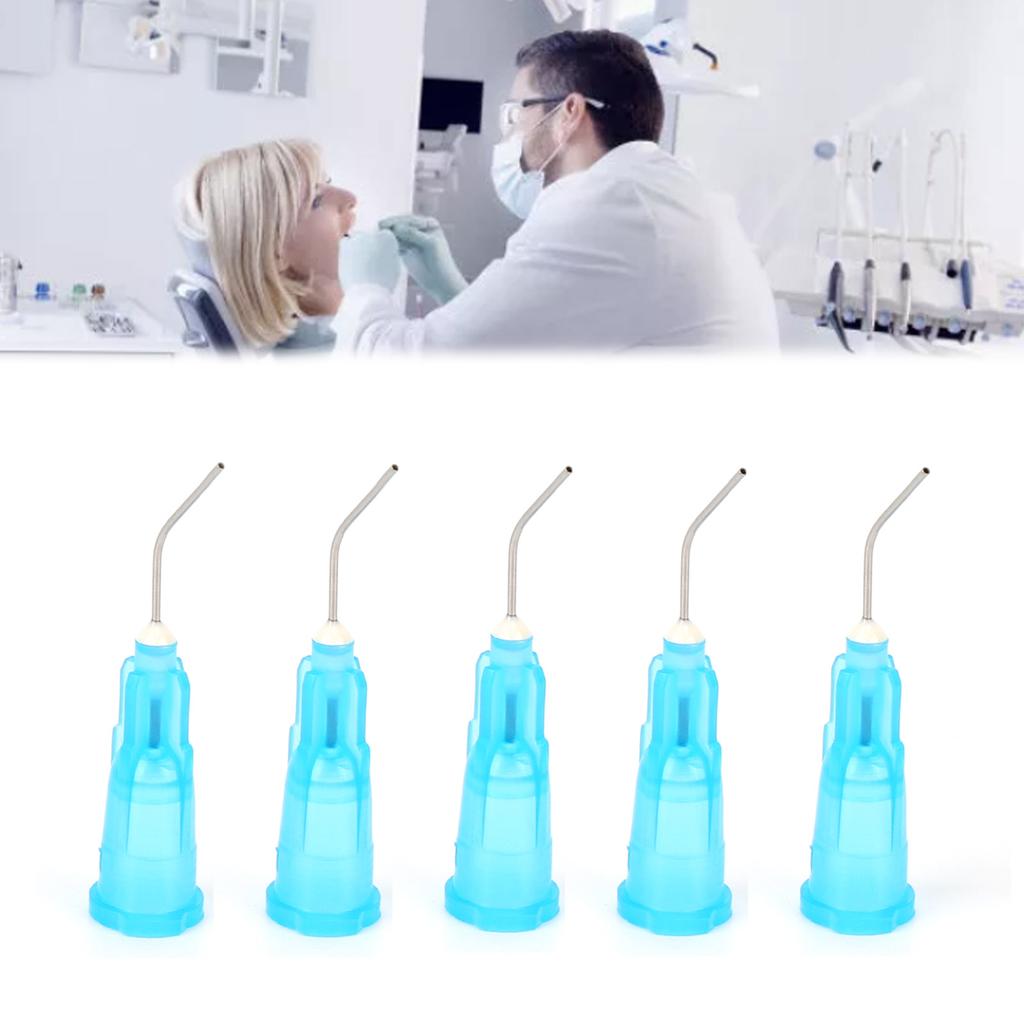 100 Stück Einweg Dental Vorgebogene Spülkanülenspitzen Dosiernadelspitze Ersatzzubehör Blau