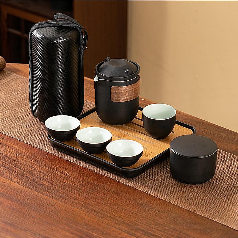 Portable Travel Tea Set Small Set Gift Carry-on Outdoor Tour Kung Fu Brewing Tea Cup Ware Single Camping Fast Guest Cups