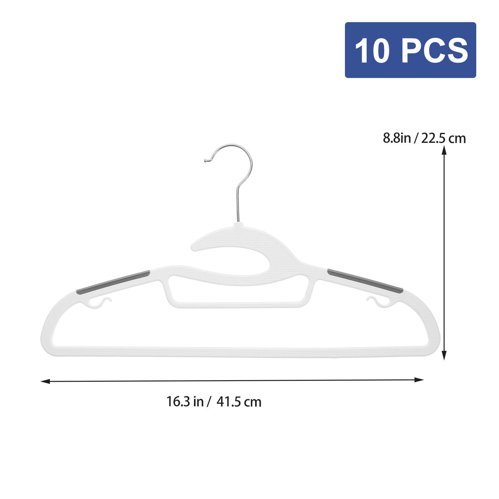 

10Pcs Heavy Duty Clothes Hangers Non Slip Thick Plastic Extra Wide Wardrobe Organizer Clothes Drying Space Saver серый
