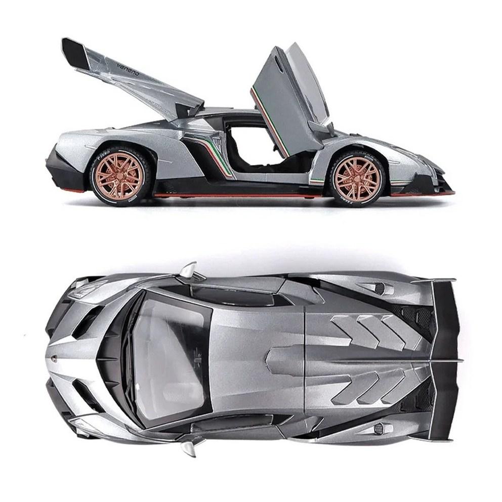 MyCar 1:22 Die-Cast Metal Lamborghini Veneno Roadster Model Car Figurine, Black