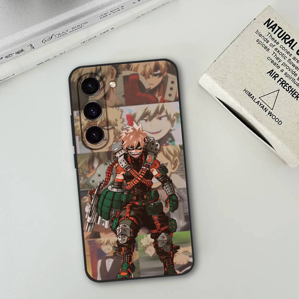 Bakugo My Hero Academia Phone Case For Samsung Galaxy S24/S25/S22/S30/Note20/Lite/Ultra/5G/Plus/FE Soft Black