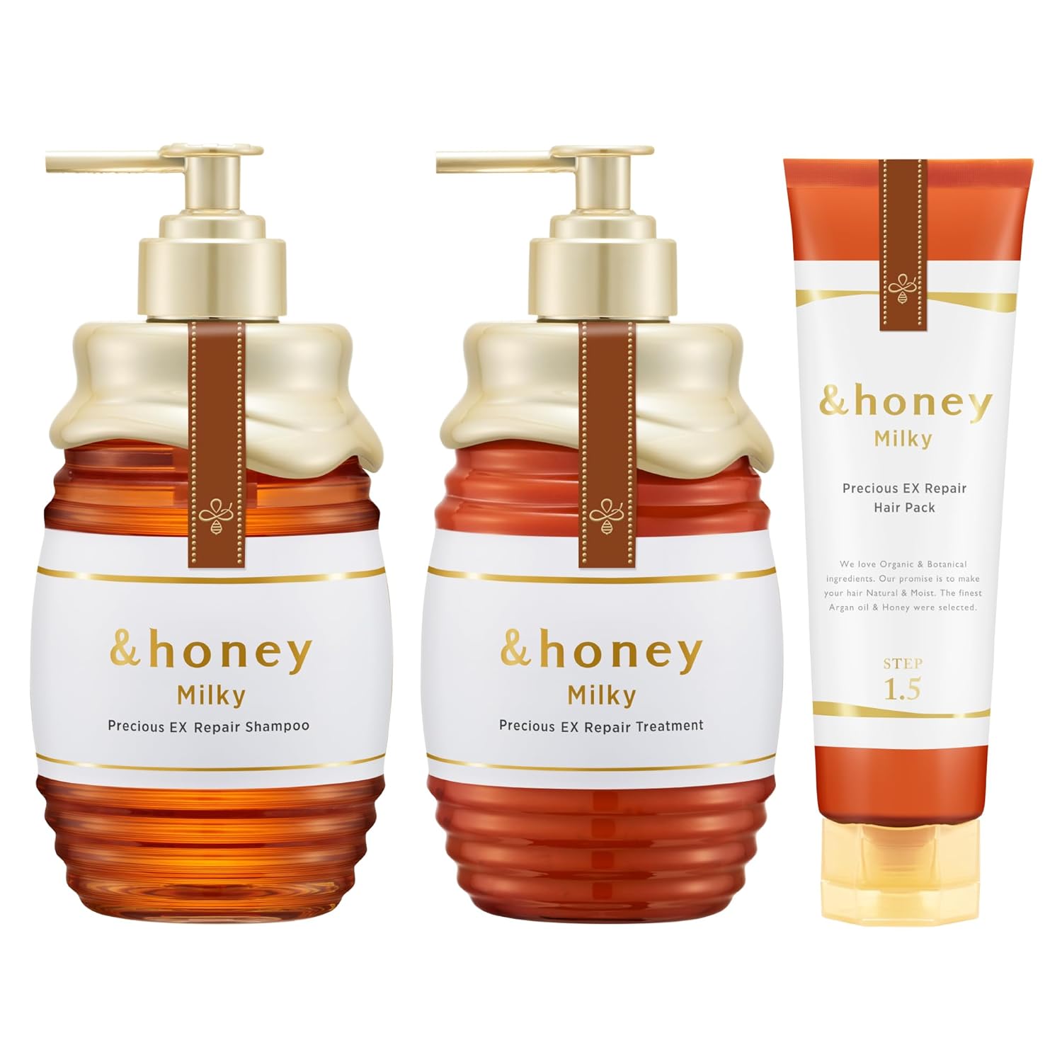 honey Milky Precious EX Repair 3-piece Set Shampoo/Treatment/Hair Pack Creamy Version Up