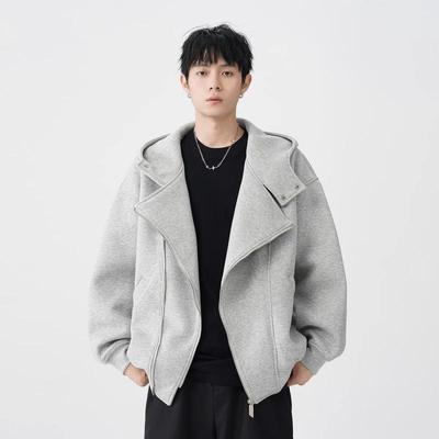 Men's Retro Thick Hooded Sweatshirt Jacket - Autumn/Winter Loose Versatile Cardigan, Youth Trend Design