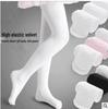 Kids' White Dance Socks: Versatile, Lightweight Tights for Girls, Suitable for Spring, Summer, and Autumn