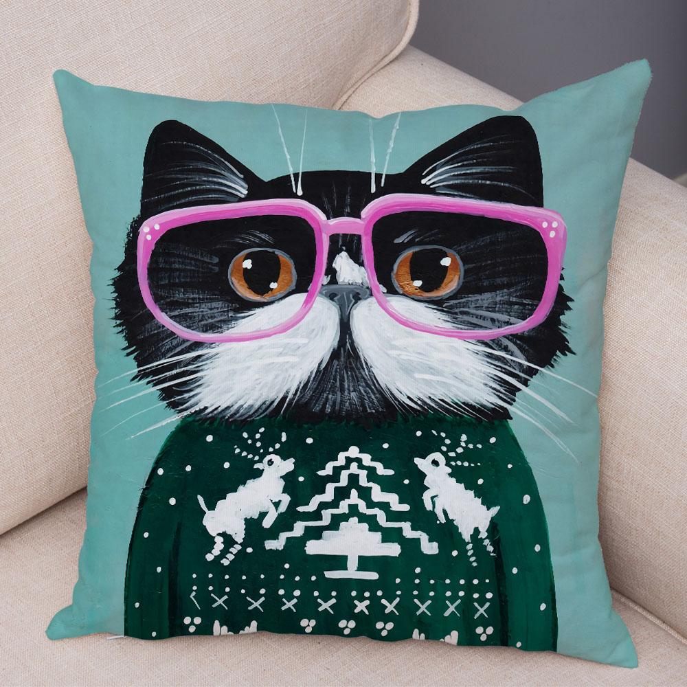 Bedroom Cute Funny Cartoon Coffee Cat Pillowcase Decoration Pet Animal Pillowcase Cushion Cover Sofa Home Car