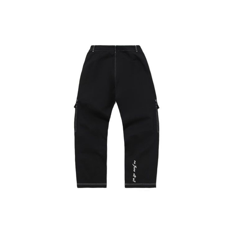 Li Ning X X-Girl Womens Dominator Loose Wide-Leg Casual Pants Women Bottoms New-Standard-Black AKXQ452-1
