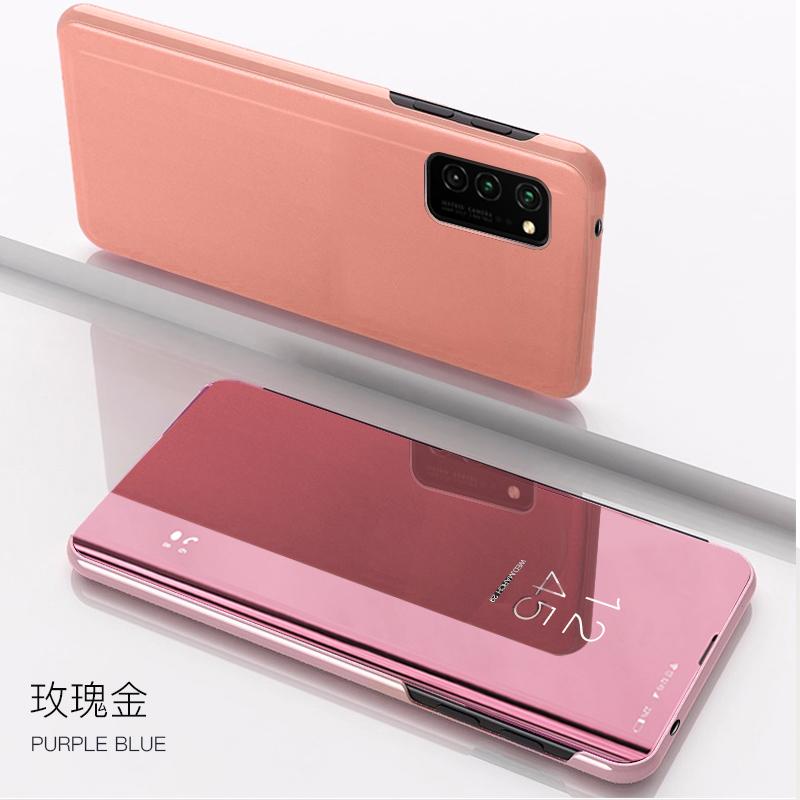 

Умный чехол-зеркало для телефона Samsung Galaxy A51 A71, роскошный кожаный чехол-книжка с окошком для просмотра, с подставкой, Coque Capa Fundas For A51 розового золота