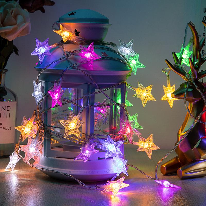 Cross-Border LED Starry Sky String Lights: Snowflake & Star Fairy Lights for Children's Tent or Camping.