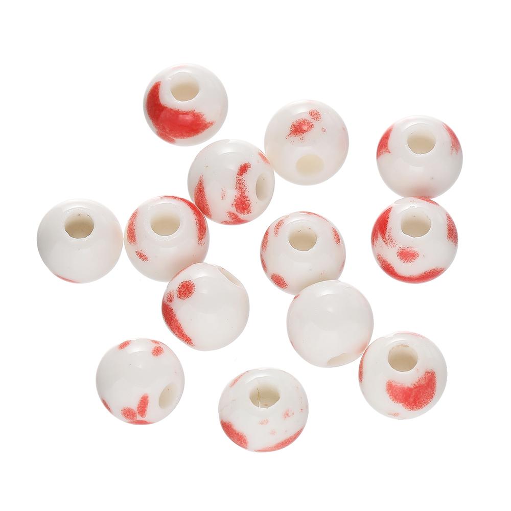 50pcs/Lot 6/8/10mm Classic Ceramic Beads Spacer Loose Round for Necklace Bracelet Earrings Jewelry Making Accessories