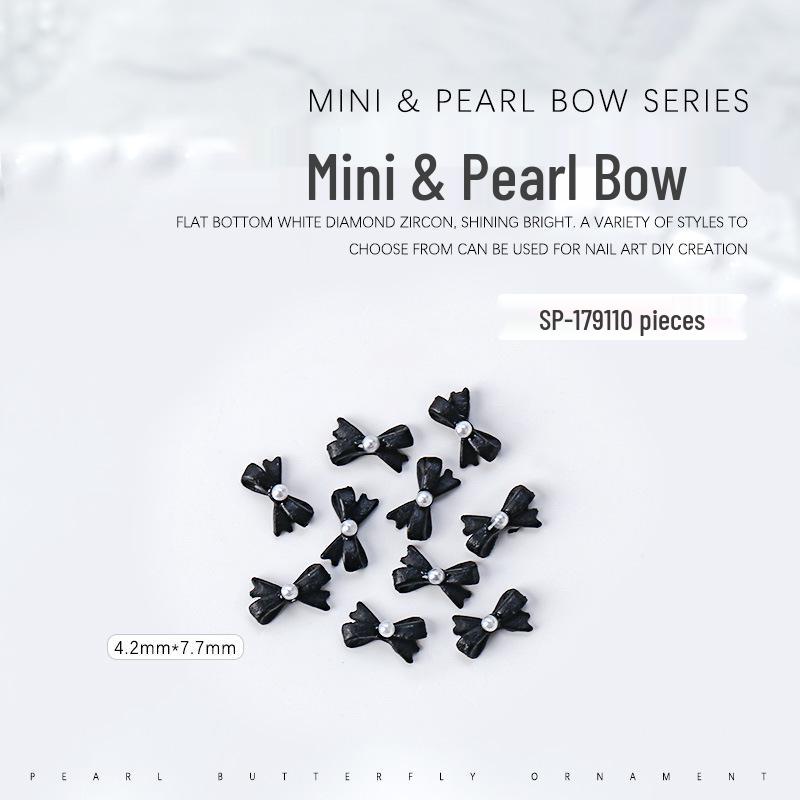 

Pearl Bowknot Mini 3D Resin Nail Art Diamonds - Set of 10