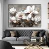 Abstract Flowers Wall Art Poster White Pink Lily Retro Floral Canvas Painting Modern Flower Art Print Home Room Decor