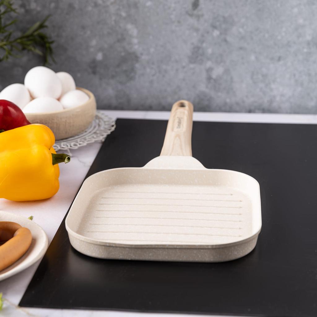 Patelnia grillowa 18x18cm marmurkowa BEŻOWA KLAUSBERG KB-7812