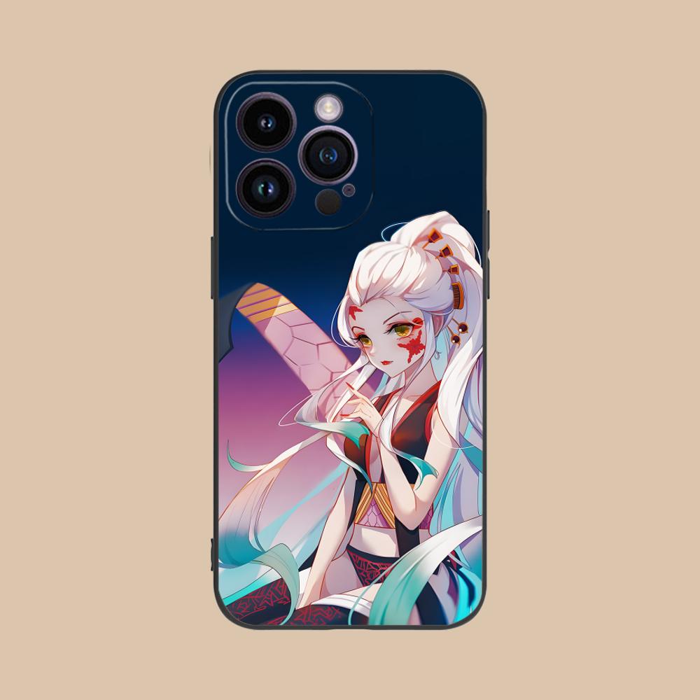 Demon Slayer Daki Gyutaro Phone Case for iPhone 16 15 14 13 12 11 X XR XS 8 7 Pro Max Plus Mini Black Cover Cellphones Pretty