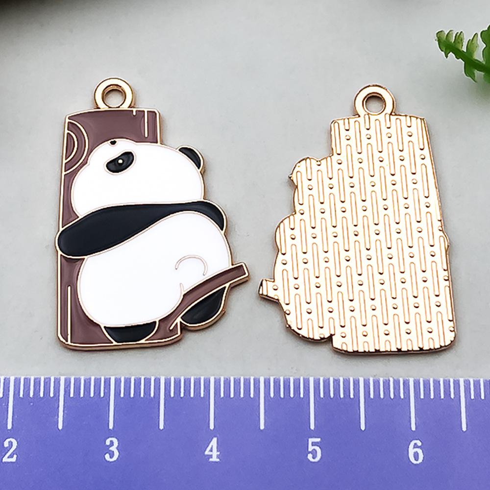 Panda Bamboo Oil Drop Alloy Earrings & Keychain Pendant Jewelry - Chinese Style Accessories