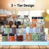 3pcs 3-Tier Spice Rack Organizer for Cabinet with Non-Skid , Kitchen Spice Storage & Pantry Organization