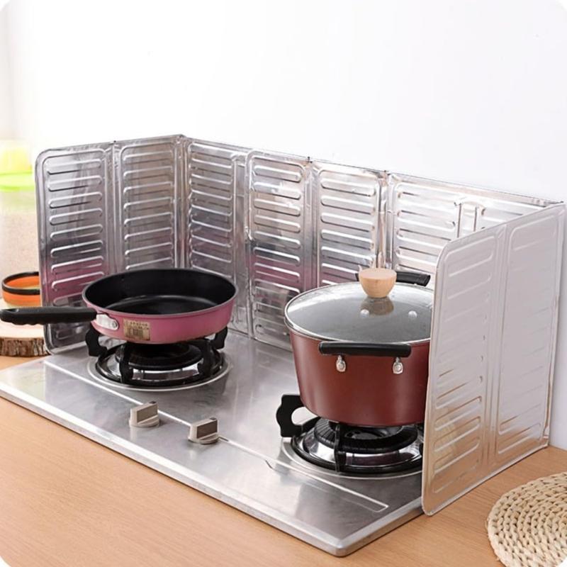 MultiFunctional Splash Cover for Kitchen and Outdoor Use Heat Resistant Aluminum Foil Three Sided Structure Panel