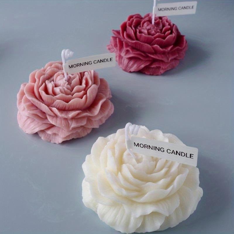 Large Peony Flower Candle Mold Handmade Soap Aromatherapy Gypsum Glue Mould Baking Chocolate Molds Home Decor Gifts