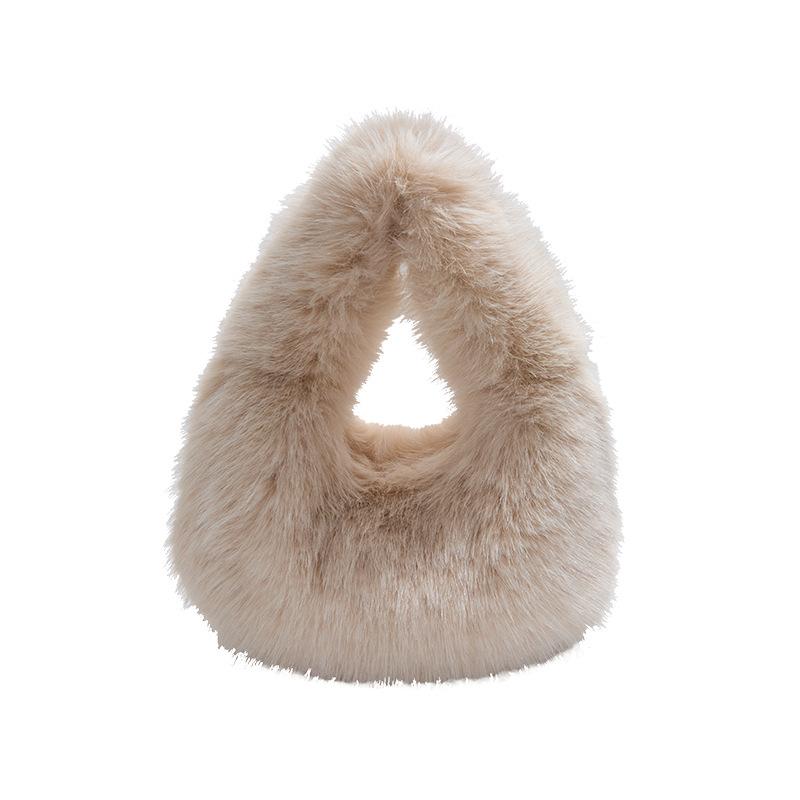 

Плюшевая сумка женская большой вместимости новая осенне-зимняя повседневная на одно плечо портативная пушистая сумка-пельмень для поездок на работу