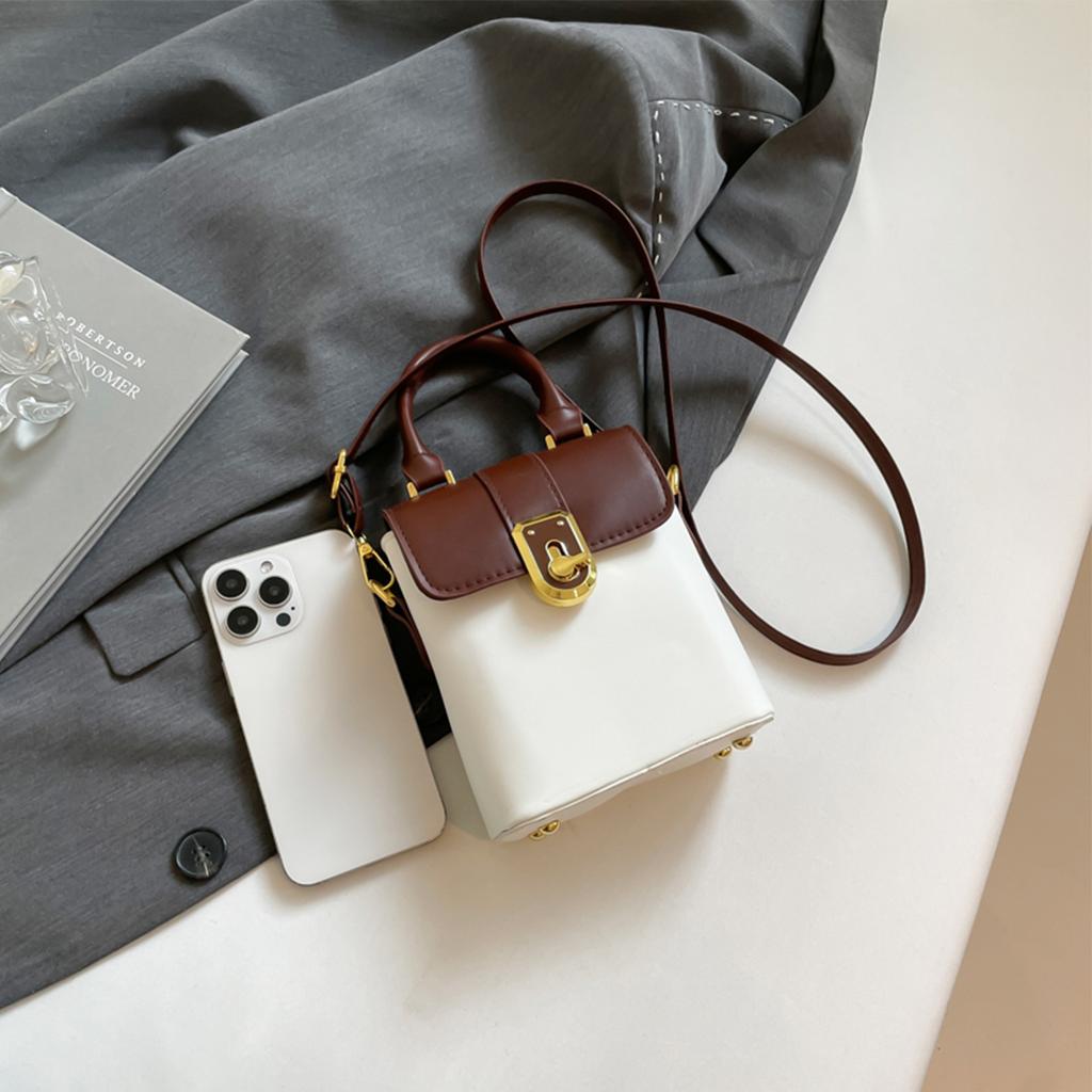 Vintage Crossbody Bag for Women Lightweight PU Adjustable Strap Decorative Lock Perfect for Daily Use Travel Shopping handbag