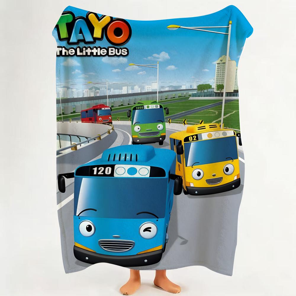 

Movie Tayo The Little B-Bus Throw Flannel Throw Blanket Suitable for Sofa Living Room Bedroom 75cmx90cm