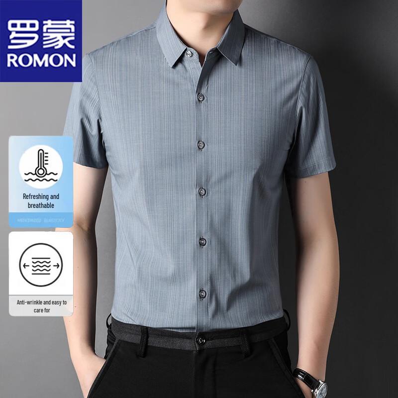 Romon Men s Summer Casual Short-Sleeve Shirt XXL