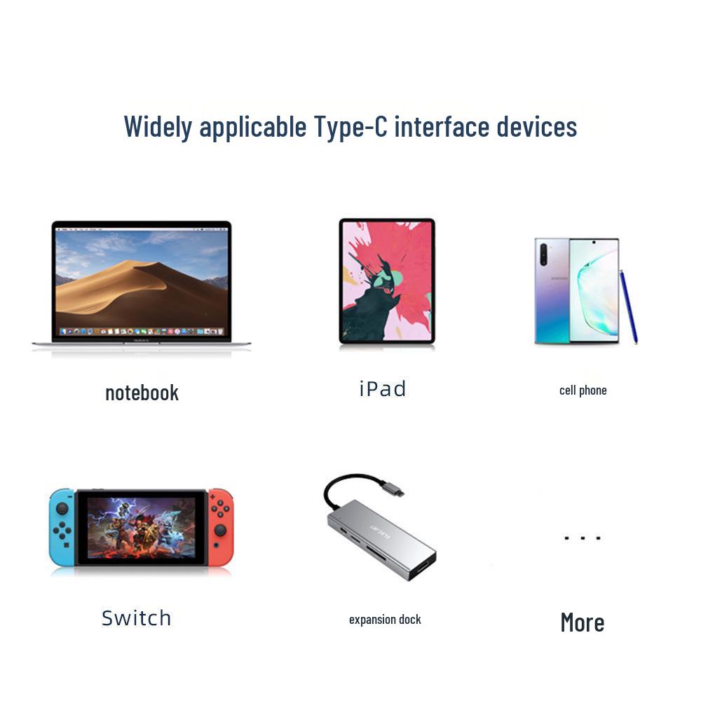 100W Mini Type-C Magnetic Adapter, Fast Charging & Data Transfer, Dual Side Plug 24-Pin Type-C Adapter