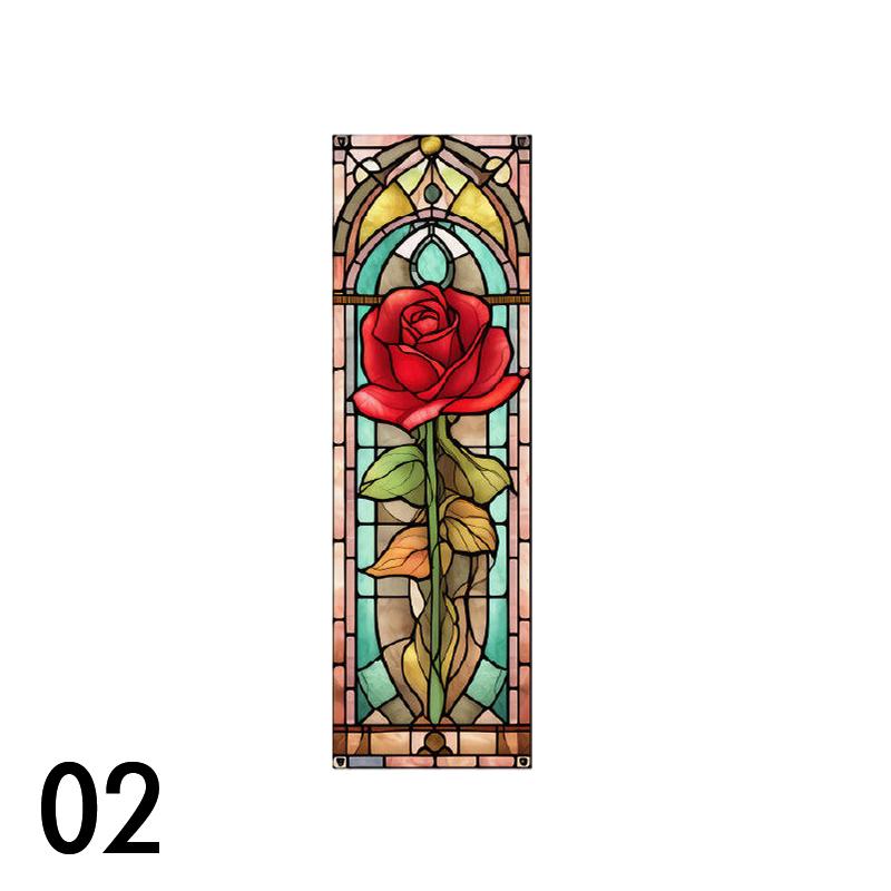 Colorful Stained Glass Film Self-adhesive Frosted Opaque Window Film Toilet Hotel Club Art Decoration Privacy Window Films