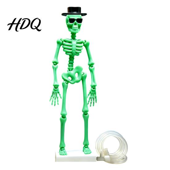 Desktop Fish Tank Decorations Dancing Skeleton Aquarium Bubbler with Adjustable Air Flow Underwater 3D Printed Unique for Powered Moving Skull
