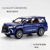 1:32 Scale Lexus LX570 Off-Road Alloy Diecast Car Model,Pull Back Metal Vehicle Toy with Sound and Light 6 Open Doors for Kids Adults Gift Collection