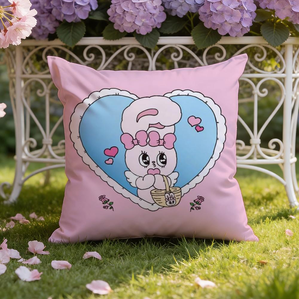 

Cute E-Esther Bunny Pink Cushion Cover Home & Car Dual-Scene Pillow Cover: Reversible for Premium Comfort 30cmx30cm