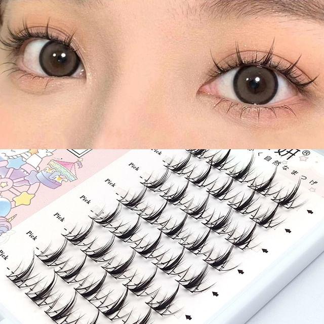 

Lashie - Doll Eye Spiky Cluster False Eyelashes (Various Designs) 8 Rows - Black - One Size