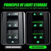 Car Window Button Colorful Luminous Sticker Car Window Lifting Switch Night Fluorescent Decal Car Interior Glow Reminder Sticker