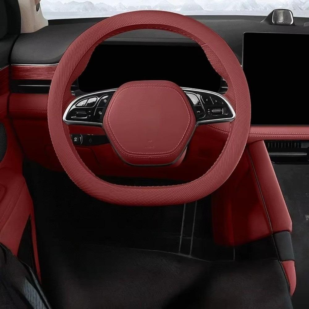 

Silicone Steering Wheel Cover Texture Car Decorative Car Interior Accessory червоний