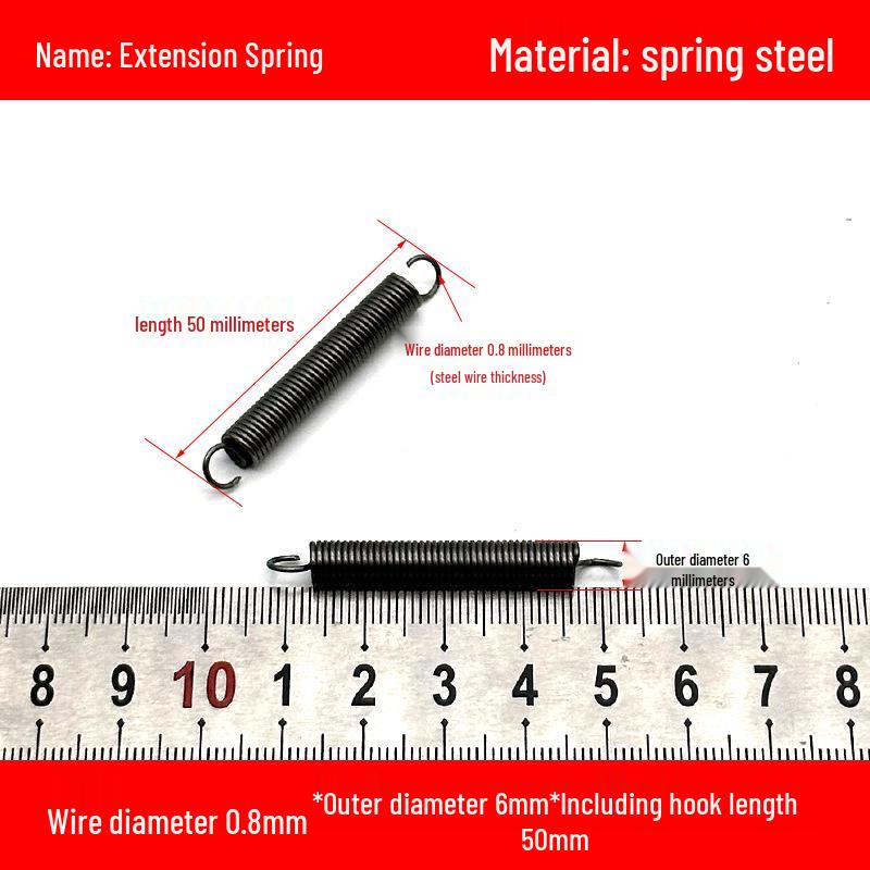 0.8mm Yellow Extension Spring with Hooks - Stapler Rebound Force 