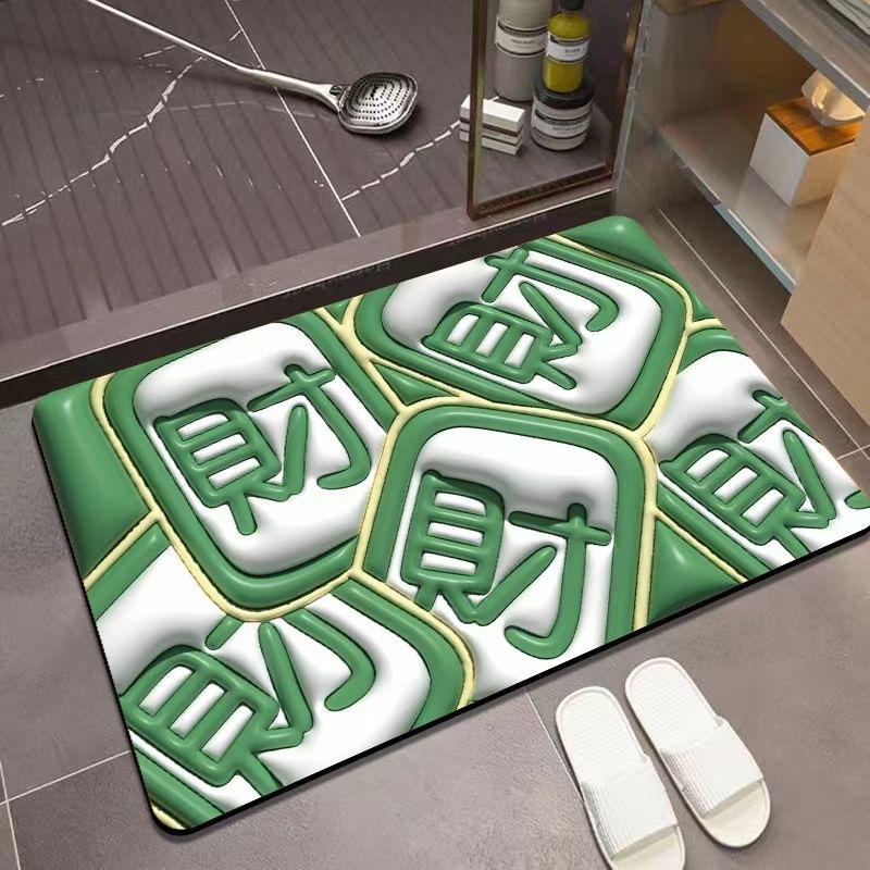 Floor Mat 3D Visual Effect Quick Drying Diatom Mud 40x60cm Flower Pattern Bathroom Anti-slip Floor Mat Daily Use DROPSHIPPING