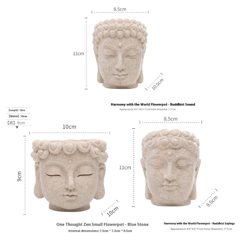 Durability Light weight Resins Buddhas Statue Flower Pot Ideal For Home Office Balcony Plant Decorations