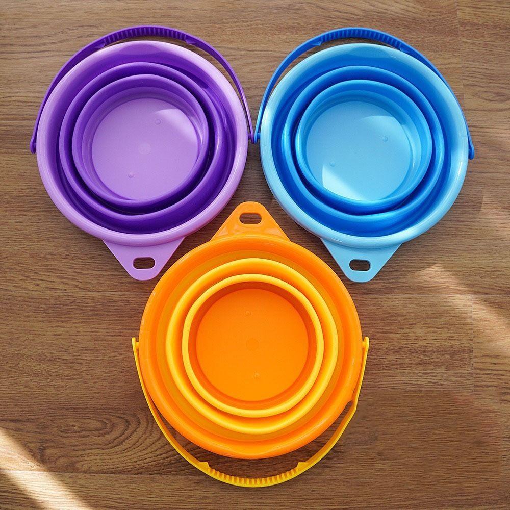 Portable Sandbox Toy Bucket Retractable Beach Collapsible Bucket Beach Folding Buckets  Car Washing