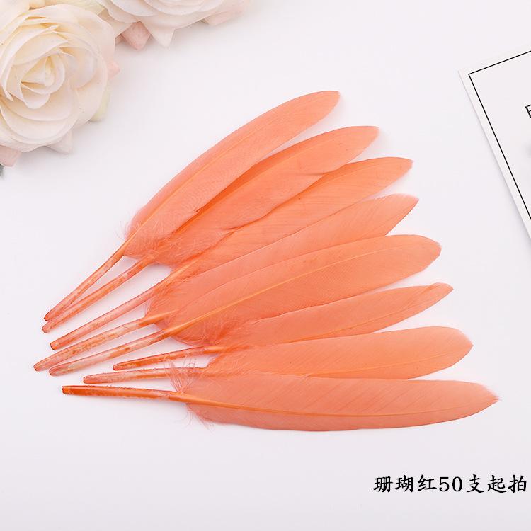 50Pcs20 Colors Colored Goose Feather Small Straight Knife Feather Diy Colored Feather Kindergarten Handmade Feather